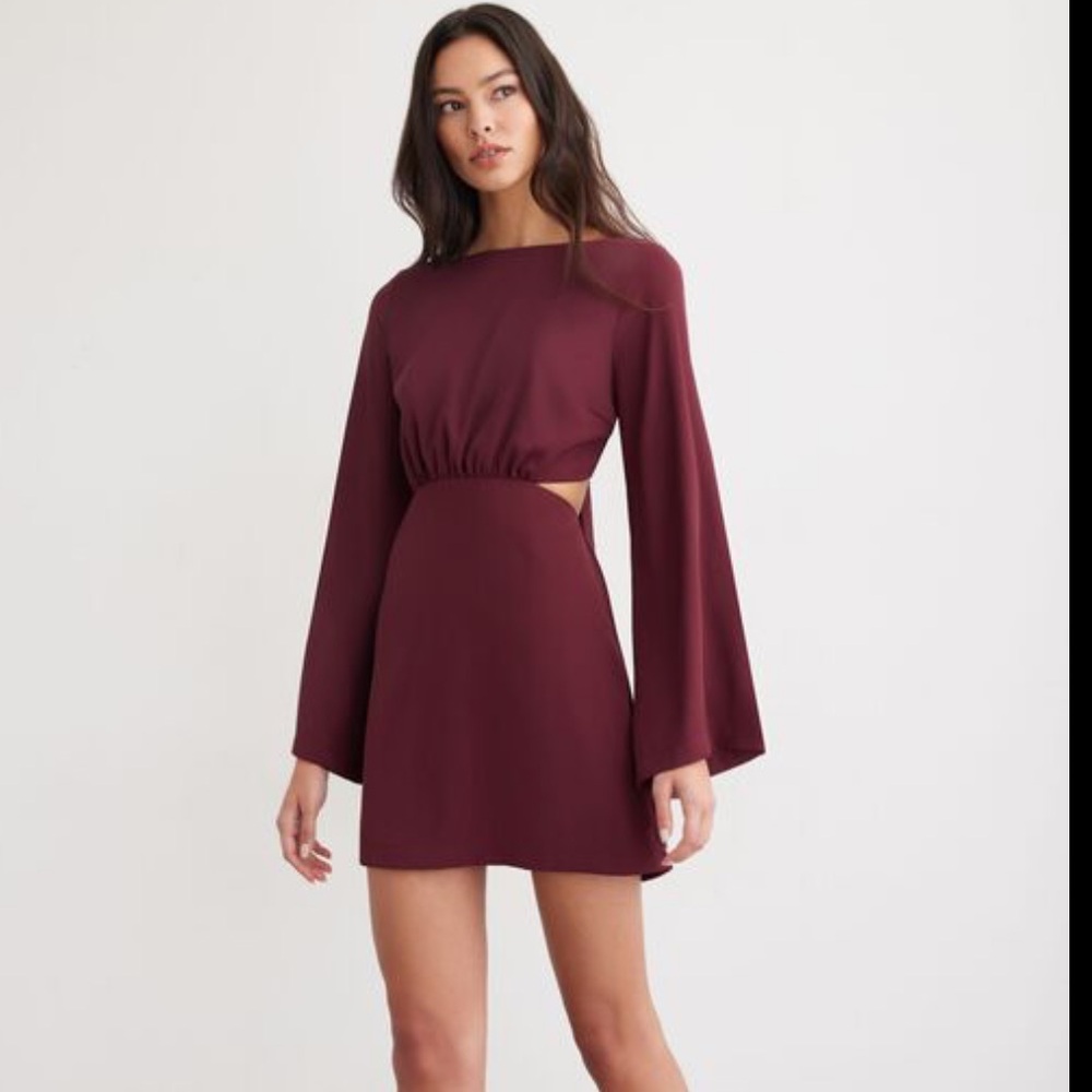 Tie back dress Burgundy